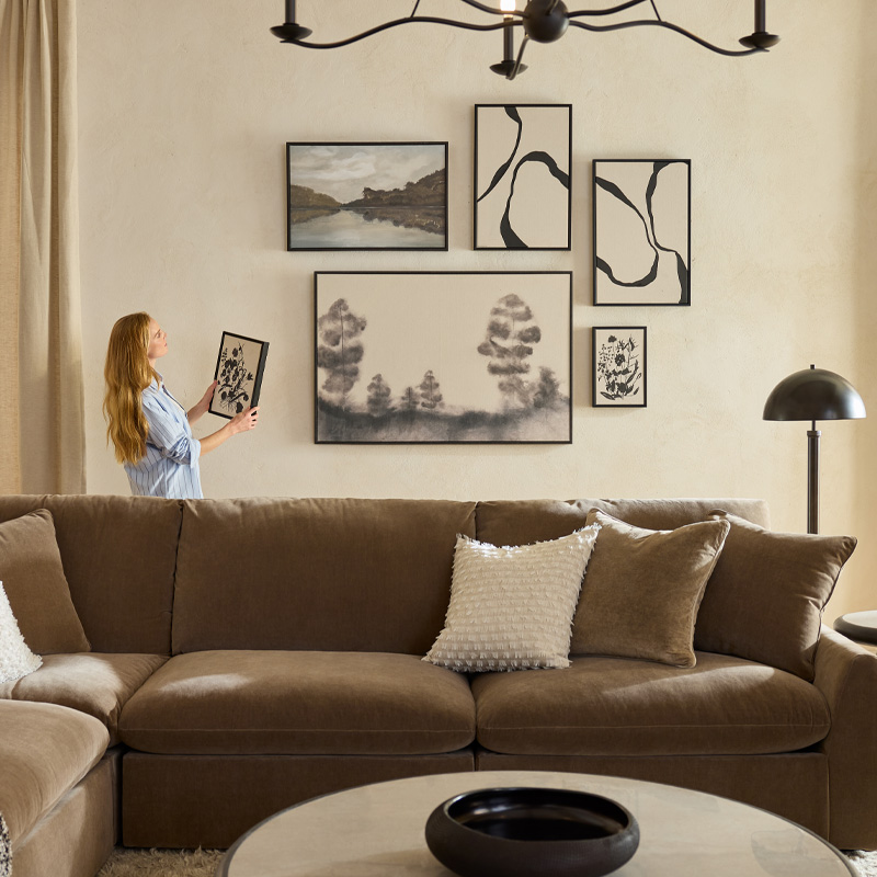 Brown sectional sofa