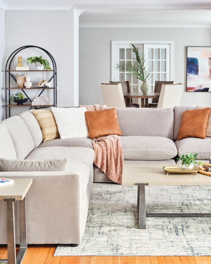 Living room with L-shaped sofa