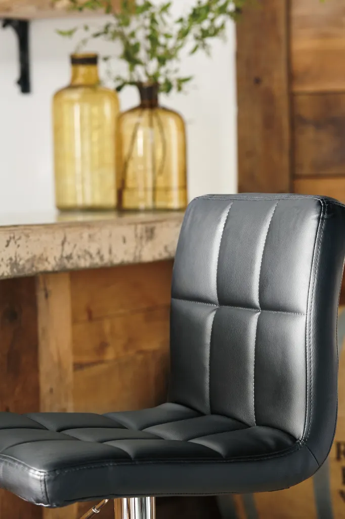 Ashley Bellatier Tall UPH Swivel Barstool - Black/Chrome Finish