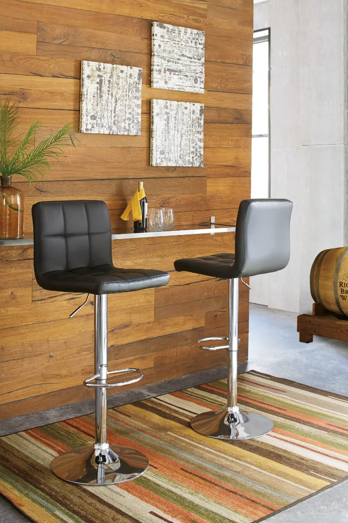 Ashley Bellatier Tall UPH Swivel Barstool - Black/Chrome Finish