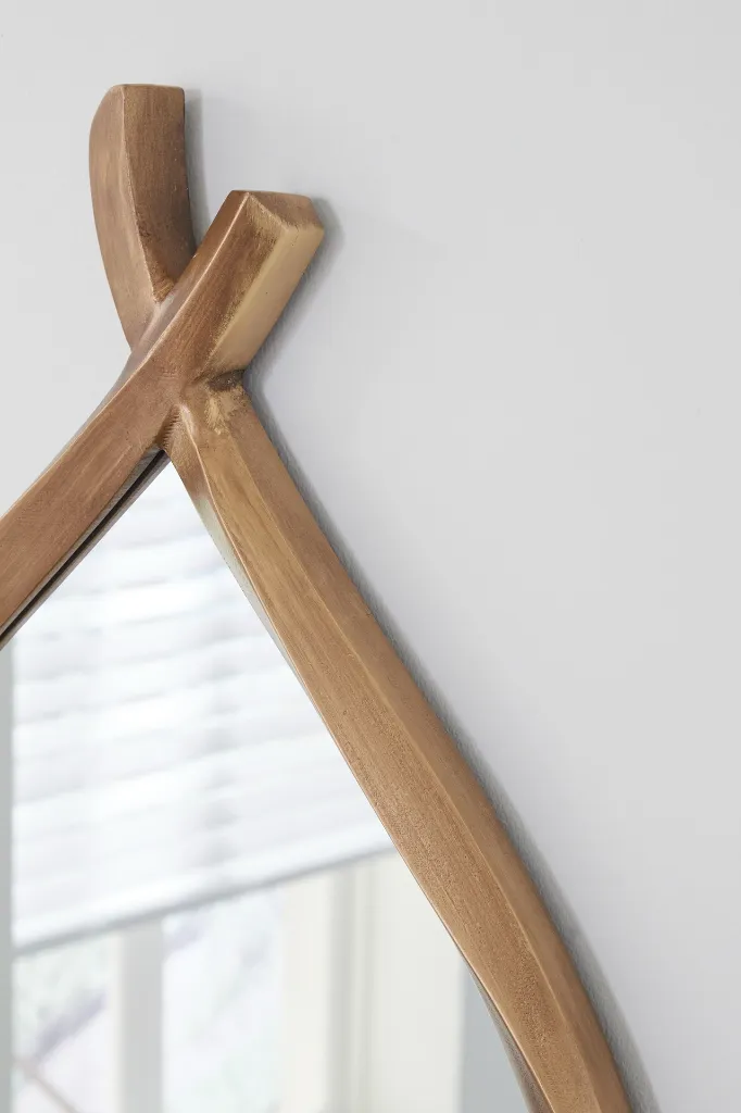 Bartner Accent Mirror - Antique Gold Finish