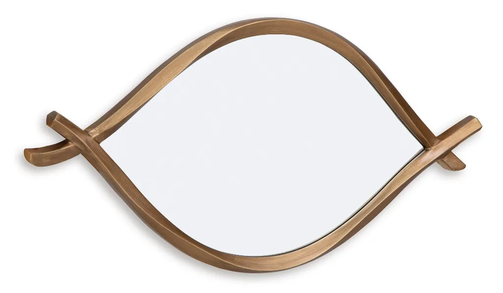 Bartner Accent Mirror - Antique Gold Finish