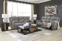 Ashley 5Z-Relaxation Dual Power Leather Reclining Loveseat with Console