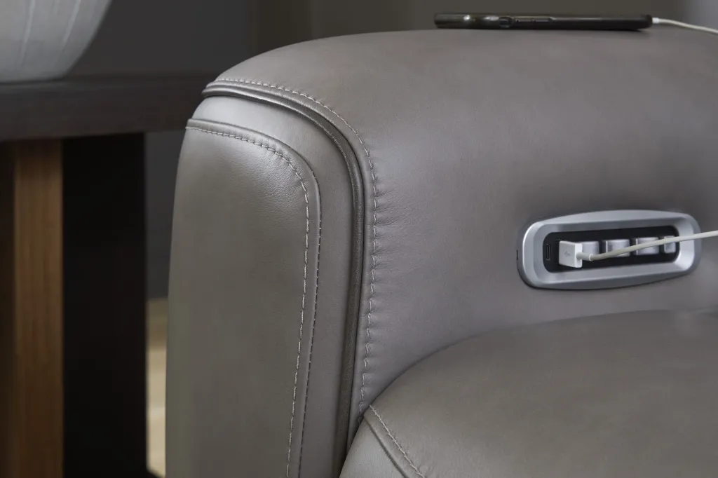 Ashley 5Z-Relaxation Dual Power Leather Reclining Loveseat with Console