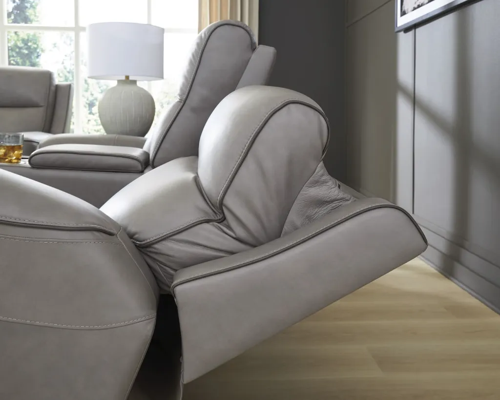 Ashley 5Z-Relaxation Dual Power Leather Reclining Loveseat with Console