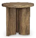 Ashley Austanny Round End Table - Warm Brown