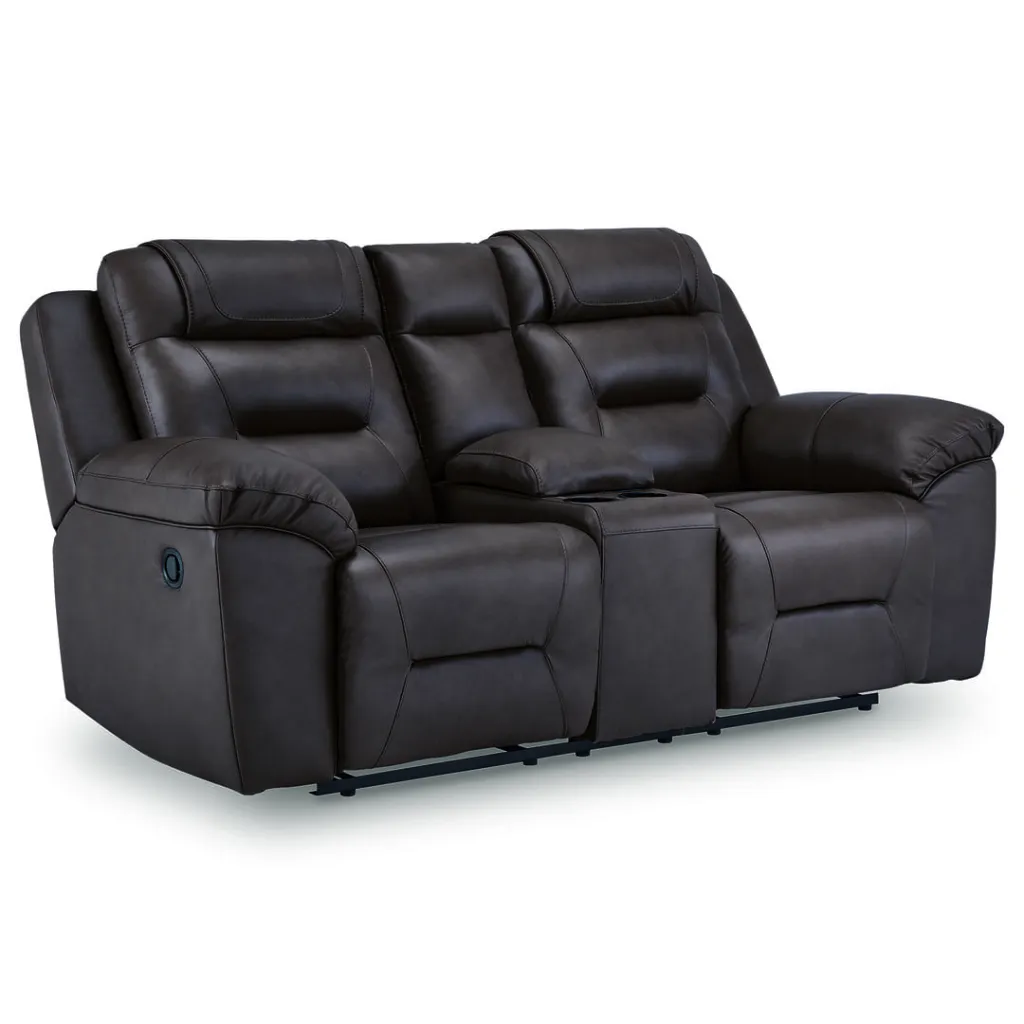 Ashley Beaman Peak DBL Rec Loveseat w/Console - Storm