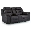 Ashley Beaman Peak DBL Rec Loveseat w/Console - Storm