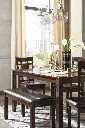 Ashley Bennox Dining Room Table Set (6/CN) - Brown