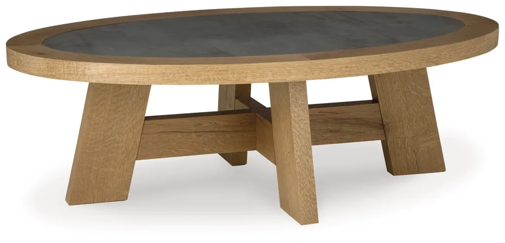 Ashley Brinstead Oval Cocktail Table - Light Brown