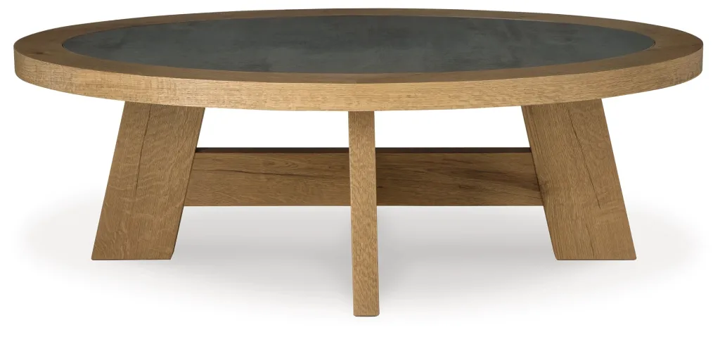 Ashley Brinstead Oval Cocktail Table - Light Brown