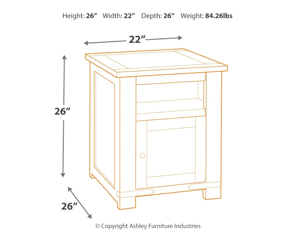 Ashley Budmore Rectangular End Table - Brown