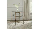 Ashley Cloverty Rectangular End Table - Aged Gold Finish