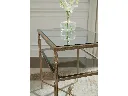 Ashley Cloverty Rectangular End Table - Aged Gold Finish