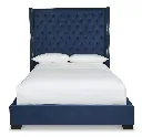 Ashley Coralayne Upholstered Queen Bed - Blue with Foundation M98
