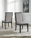 Ashley Foyland Dining Uph Side Chair (2/Cn) - Light Gray/Black