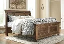 Ashley Flynnter Queen Sleigh Bed w/o Slats - Medium Brown
