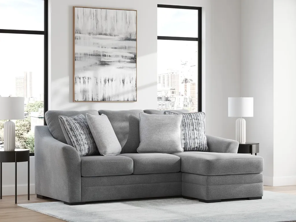 Ashley Lealand Heights Sofa Chaise Queen Sleeper - Steel