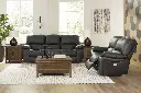 Ashley Leesworth Leather Power Reclining Sofa - Storm