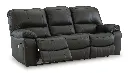 Ashley Leesworth Leather Power Reclining Sofa - Storm