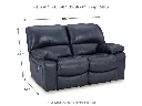 Ashley Leesworth Leather Reclining Loveseat - Ocean