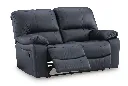 Ashley Leesworth Leather Reclining Loveseat - Ocean