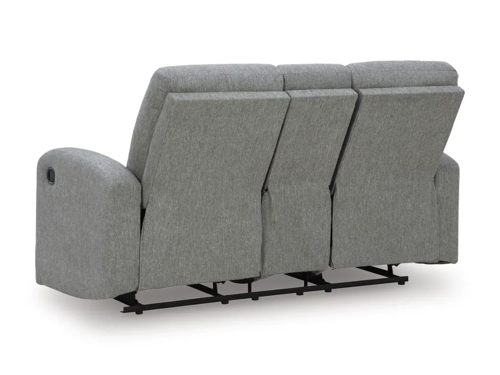 Ashley Moreau Place DBL Rec Loveseat w/Console - Sterling
