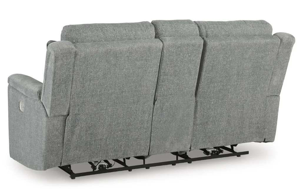 Ashley Overflow Next-Gen Nuvella™ Performance Fabric Dual Power Reclining Loveseat with Console