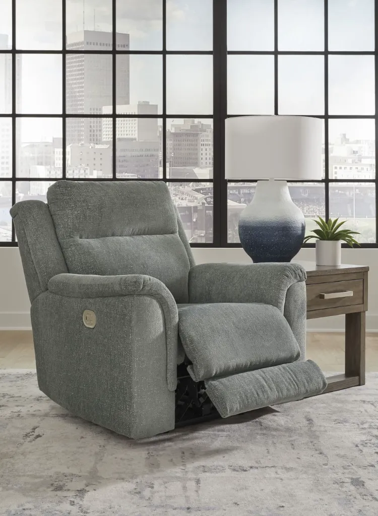 Ashley Overflow Power Recliner-1.webpAshley Overflow Power Recliner/ADJ Headrest - Steel