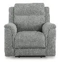 Ashley Overflow Power Recliner/ADJ Headrest - Steel