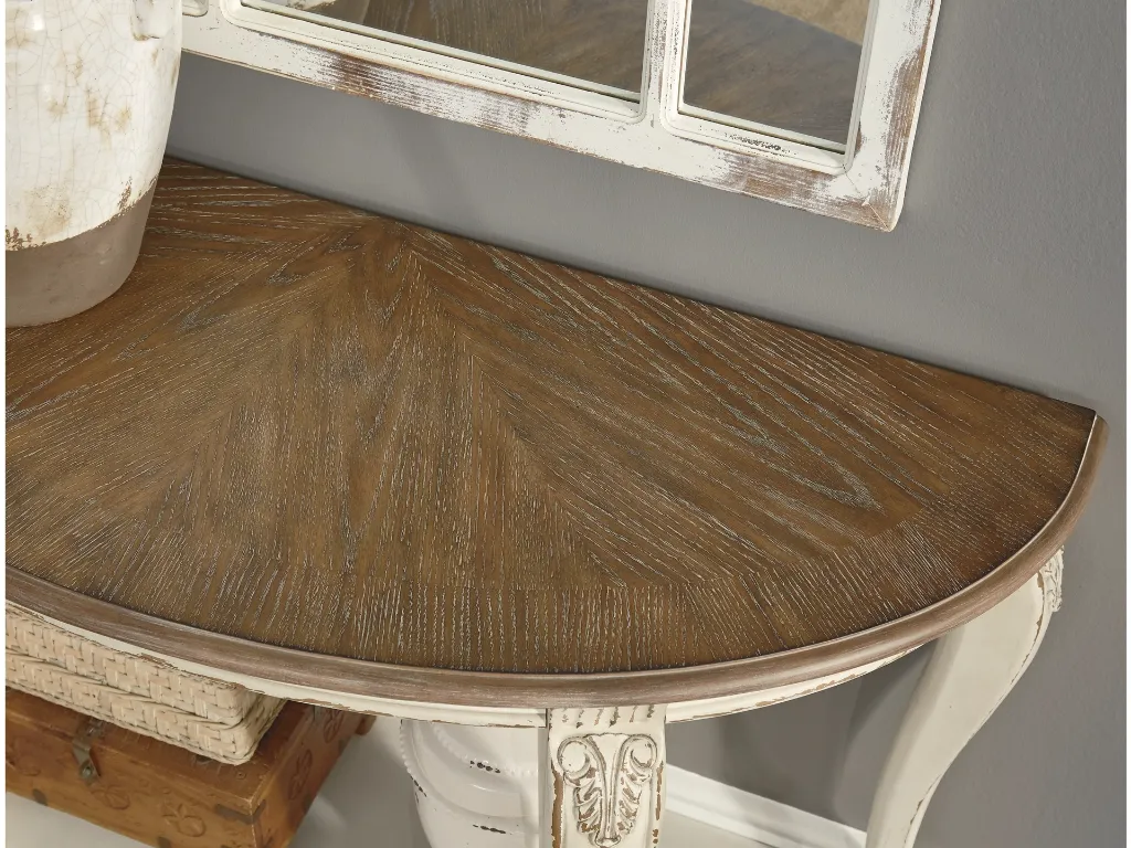 Ashley Realyn Sofa Table - White/Brown