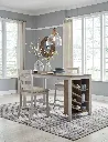 Ashley Skempton RECT Counter Table w/Storage - White/Light Brown