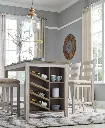 Ashley Skempton RECT Counter Table w/Storage - White/Light Brown
