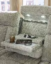 Ashley Stately Check Dual Power Reclining Sofa