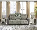 Ashley Stately Check Dual Power Reclining Sofa