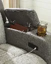 Ashley Stately Check Dual Power Reclining Sofa