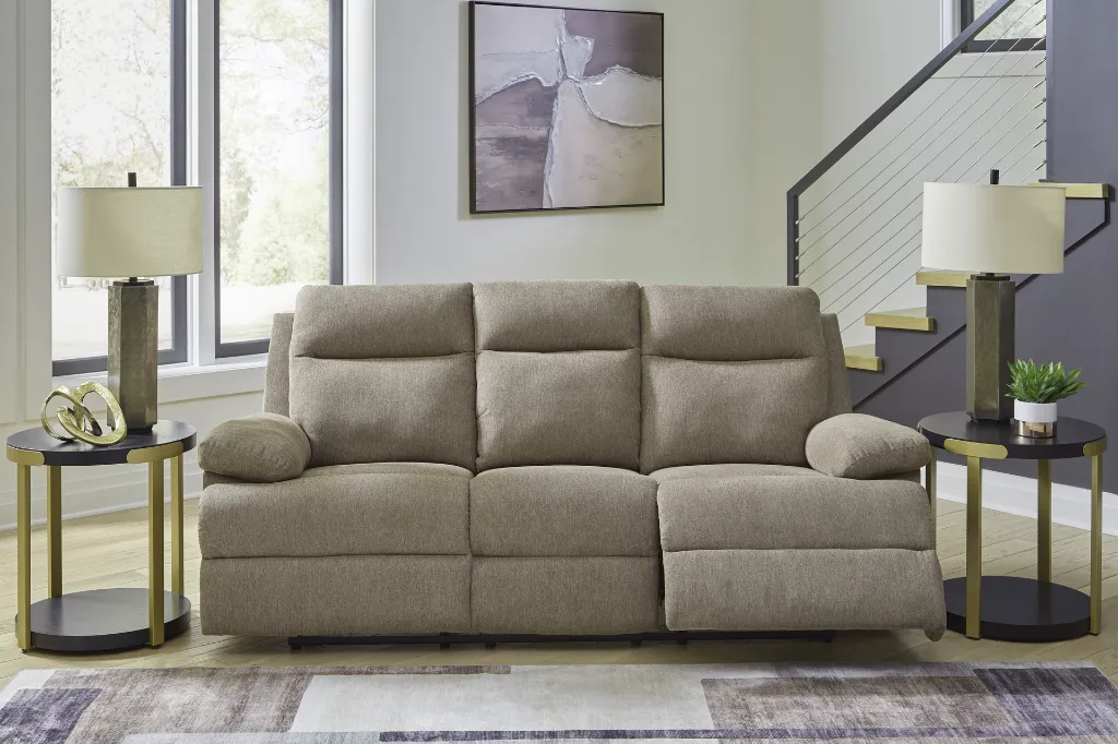 Ashley Tarrant Manual Reclining Sofa with Drop Down Table.webpAshley Tarrant Manual Reclining Sofa with Drop Down Table - Mocha