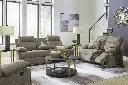 Ashley Tarrant Manual Reclining Sofa with Drop Down Table - Mocha