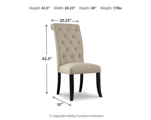 Ashley Ambrosh Dining Uph Side Chair (2/Cn) - Light Brown