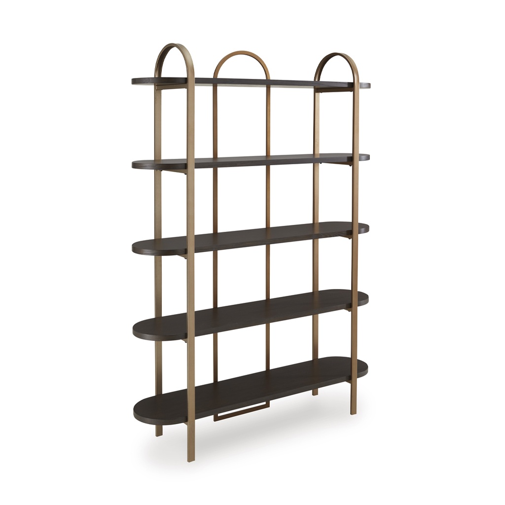[A4000589] Ashley Brentmour Bookcase - Brown/Gold Finish