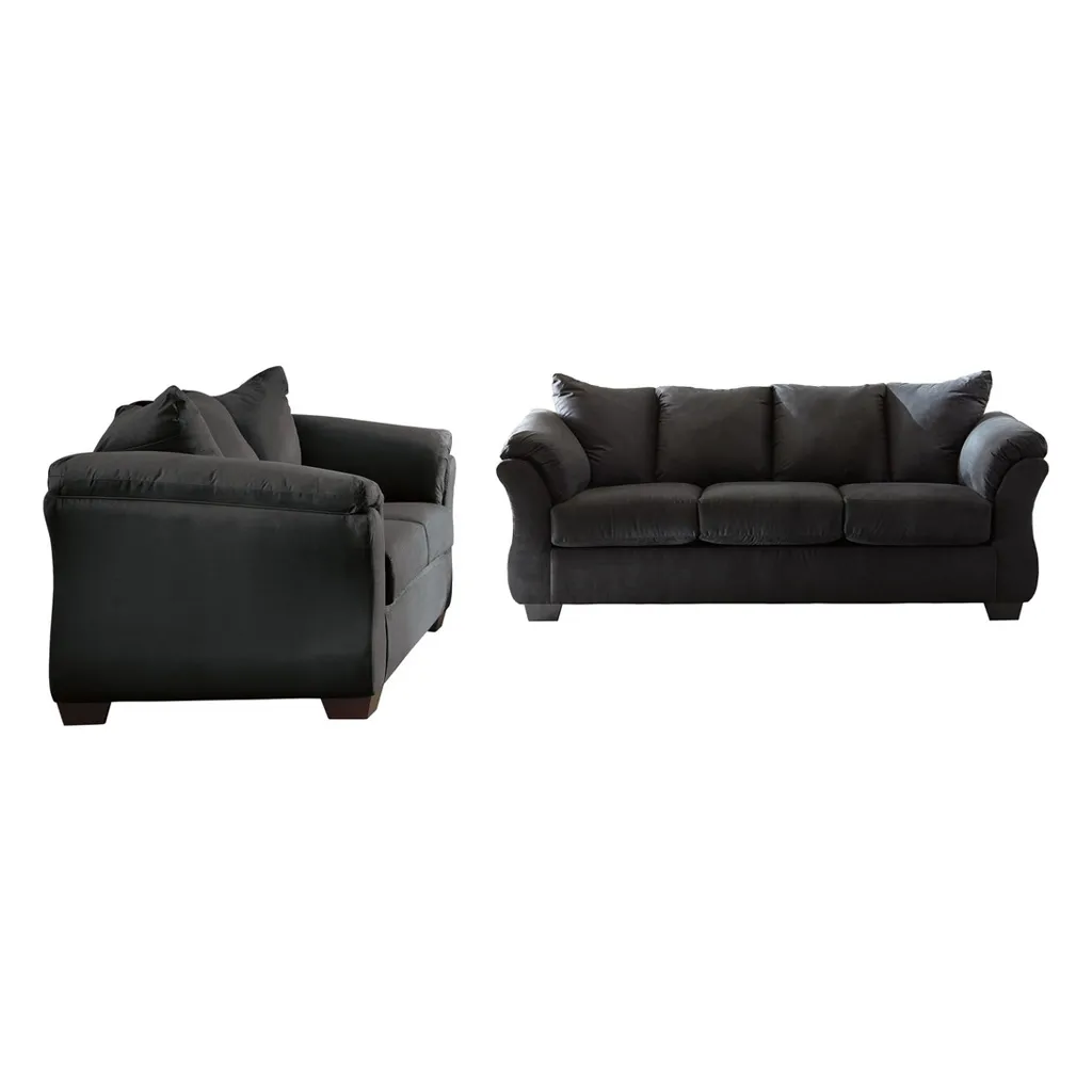 [7500835_38] Ashley Darcy Sofa & Loveseat - Black Fabric Set
