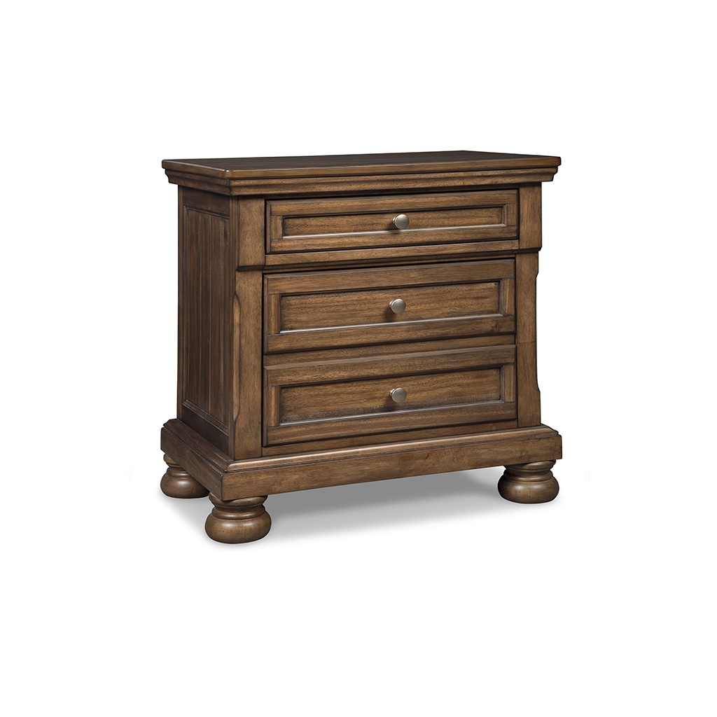 [B719-92] Ashley Flynnter Two Drawer Night Stand - Medium Brown