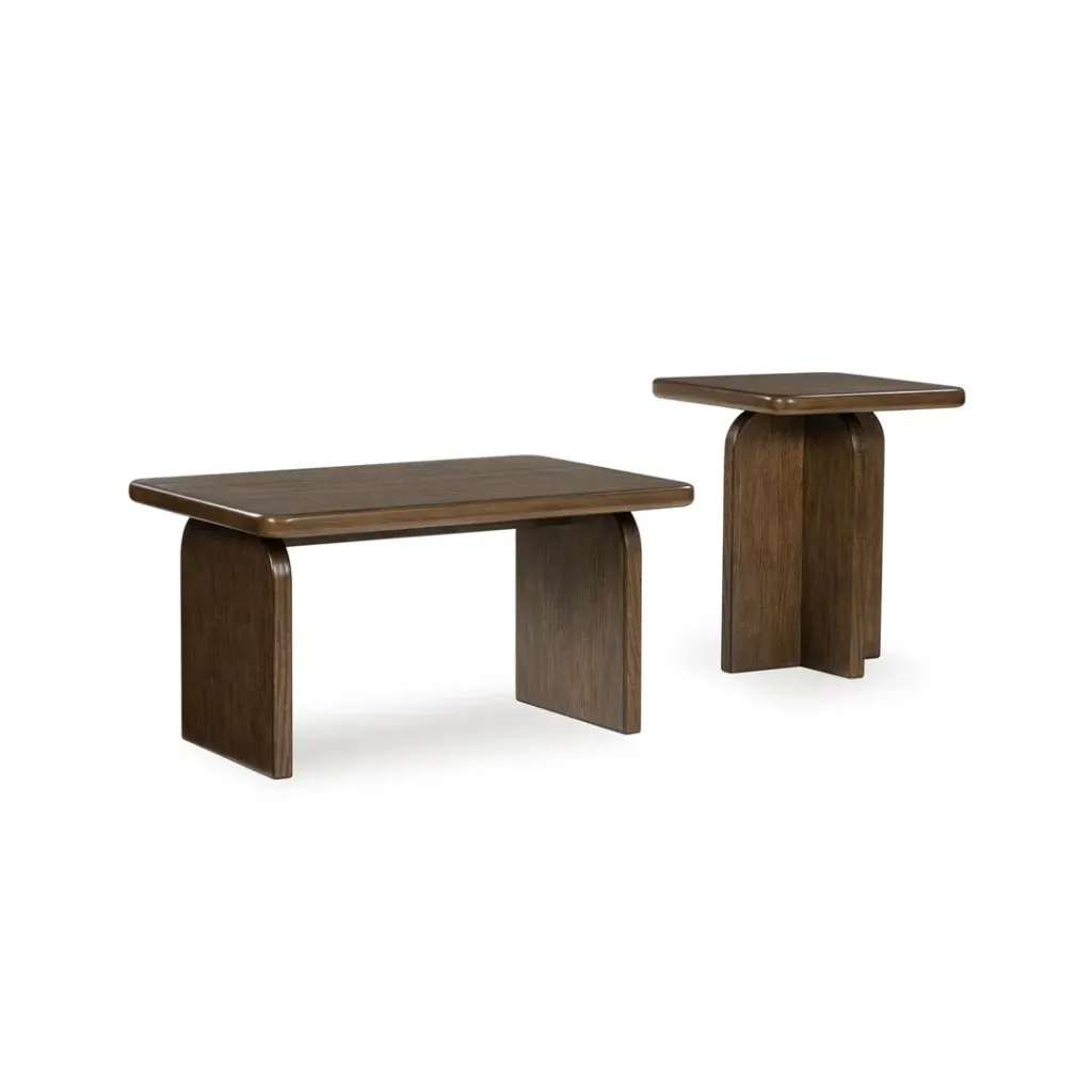 [T315-12] Ashley Shawbeck Occasional Table Set (2/Cn) - Medium Brown