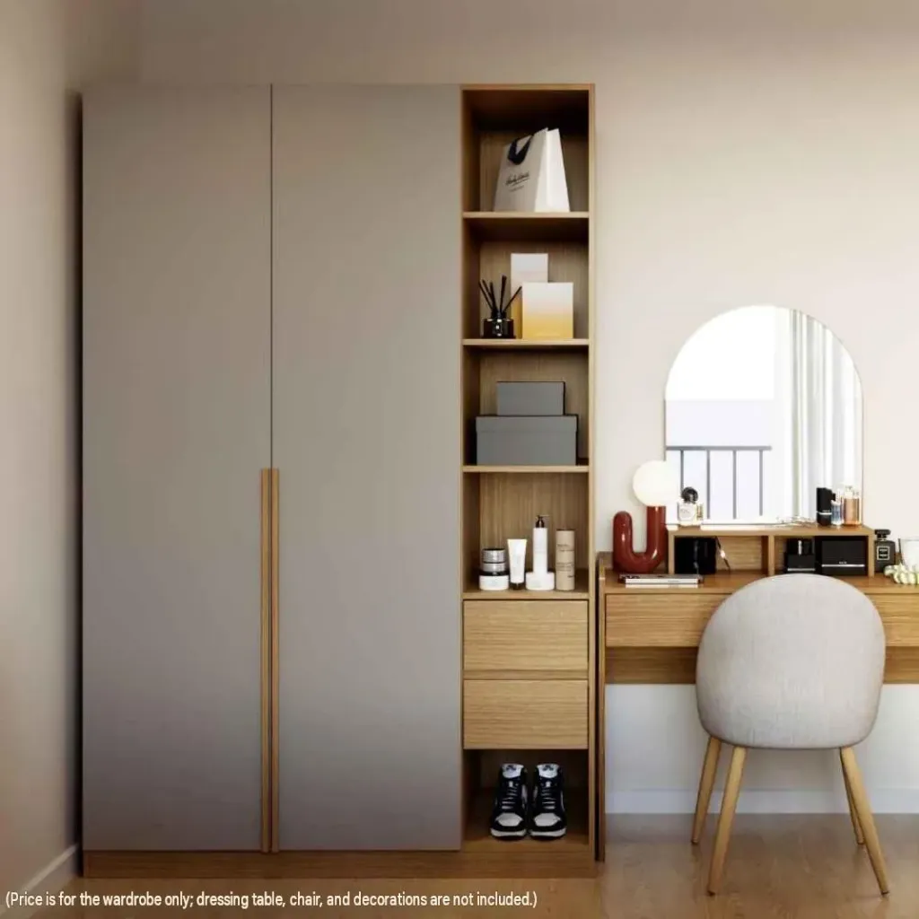 [19253730] Vallin Wardrobe WO-SC135-210/Cashew Oak/Light Grey