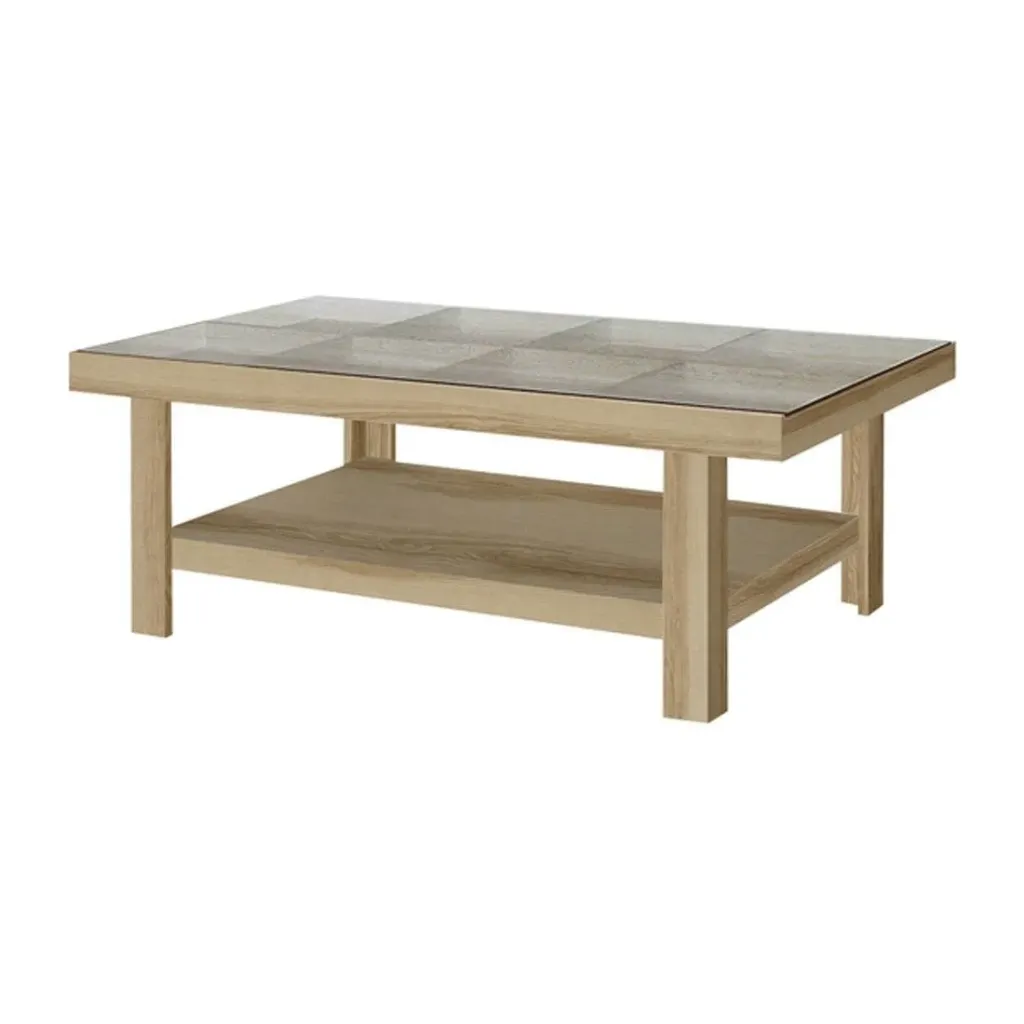 Adorn Coffee Table - Lindberg Oak/Glass