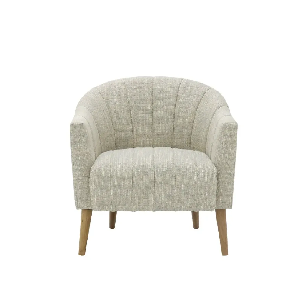 Gornlee Arm Chair - Birch Wood - Cream Fabric
