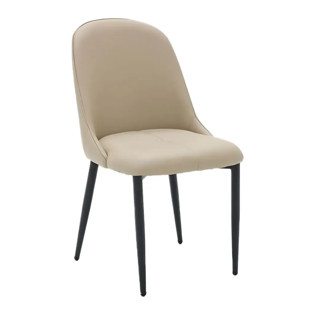 [19226847] Longway Dining Chair - Black Steel/Black/SL Cream