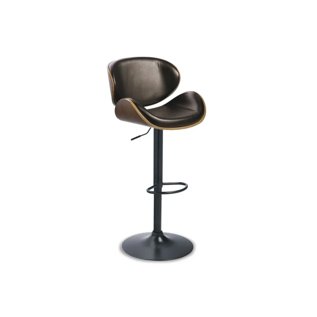 [D120-530] Ashley Bellatier Adjustable Height Bar Stool with Contoured Back and Seat (2/CN) - Brown