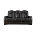 Ashley Party Time Power Reclining Sofa with ADJ Headrest - Midnight