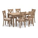 Ashley Sanbriar Rect Dining Room Table Set (7/Cn) - Light Brown